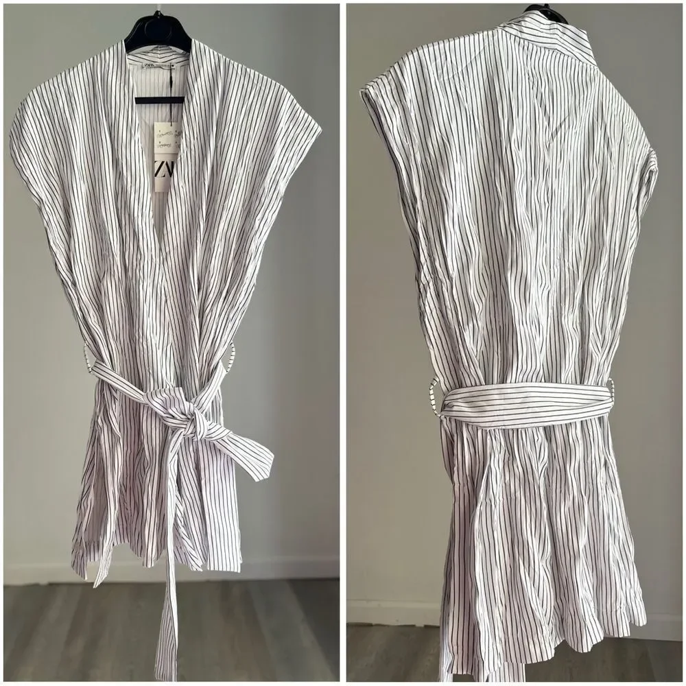 Zara Co-Ord Set Rigid Wrinkled Kimono Top
And Wide Pants - Picture 2 of 9